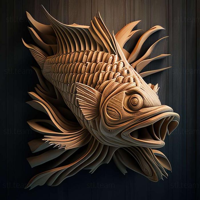 3D model Common horned body fish (STL)